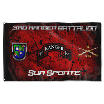 Fyon 3RD Ranger Battalion Sua Sponte Flag Indoor and outdoor banner