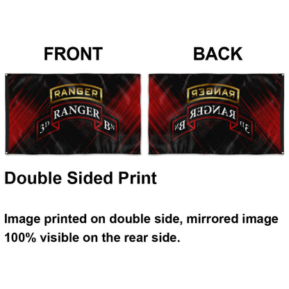 Fyon 3RD Ranger Battalion Tabbed Scroll Indoor and outdoor banner