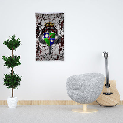 Fyon 3RD Ranger Battalion Tabbed Splatter Flag Indoor and outdoor banner