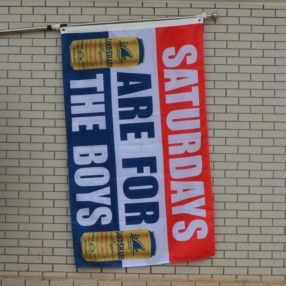 Fyon Saturdays are for the Boys Landshark Beer Flag Banner Man Cave 3x5ft