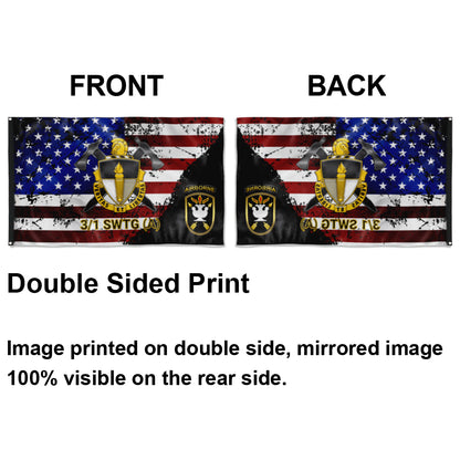 Fyon 3rd Battalion 1st SWTG (A) Star & Stripes Flag  Indoor and outdoor banner