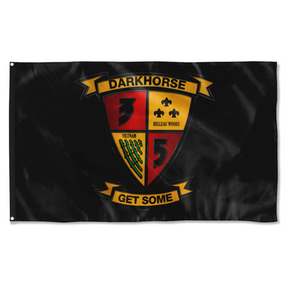 Fyon 3rd Battalion 5th Marines Black Flag  Indoor and outdoor banner