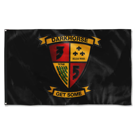 Fyon 3rd Battalion 5th Marines Black Flag  Indoor and outdoor banner