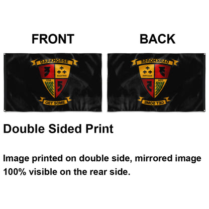 Fyon 3rd Battalion 5th Marines Black Flag  Indoor and outdoor banner