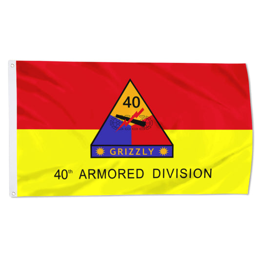 Fyon US Army 40th Armored Division Flag Grizzly Banner