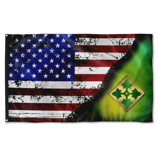 Fyon 4TH ID Stars And Stripes Flag Indoor and outdoor banner