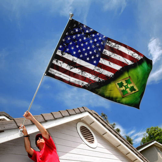 Fyon 4TH ID Stars And Stripes Flag Indoor and outdoor banner