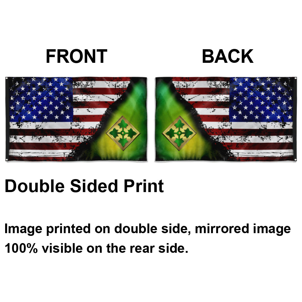 Fyon 4TH ID Stars And Stripes Flag Indoor and outdoor banner