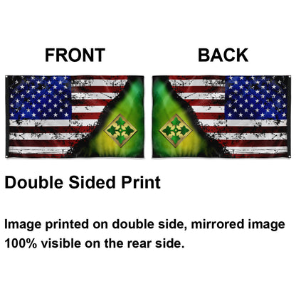 Fyon 4TH ID Stars And Stripes Flag Indoor and outdoor banner