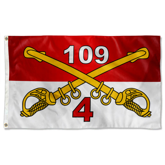 Fyon 4th 109th Cav Flag  Indoor and outdoor banner