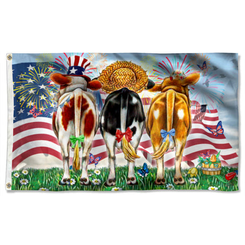 Fyon 4th Of July America Cow Flag 41501 Indoor and outdoor banner