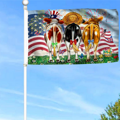 Fyon 4th Of July America Cow Flag 41501 Indoor and outdoor banner