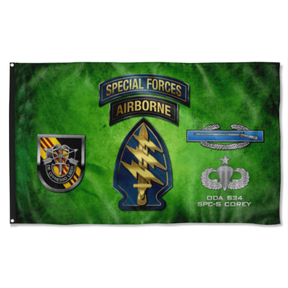 Fyon 5th SFG CIB Airborne Flag  Indoor and outdoor banner