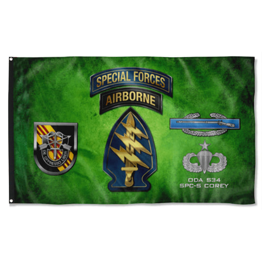 Fyon 5th SFG CIB Airborne Flag  Indoor and outdoor banner