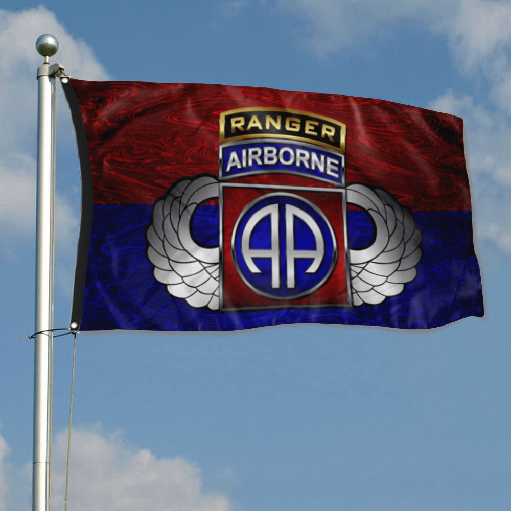 Fyon 82ND Airborne Division Tabbed Winged Flag Indoor and outdoor banner
