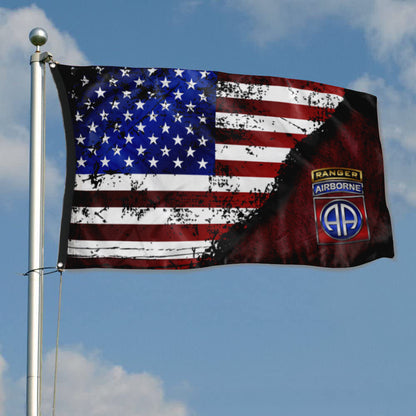 Fyon 82ND Airborne Tabbed Stars And Stripes Flag Indoor and outdoor banner