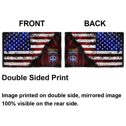 Fyon 82ND Airborne Tabbed Stars And Stripes Flag Indoor and outdoor banner