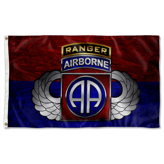 Fyon 82nd Airborne Division Tabbed Division Tabbed Winged Flag  Indoor and outdoor banner