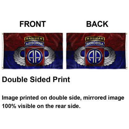 Fyon 82nd Airborne Division Tabbed Division Tabbed Winged Flag  Indoor and outdoor banner