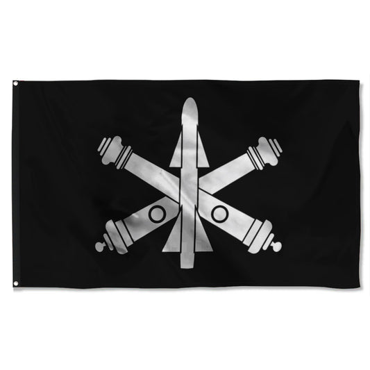 Fyon Air Defense Artillery Branch Black And White Flag Indoor and outdoor banner