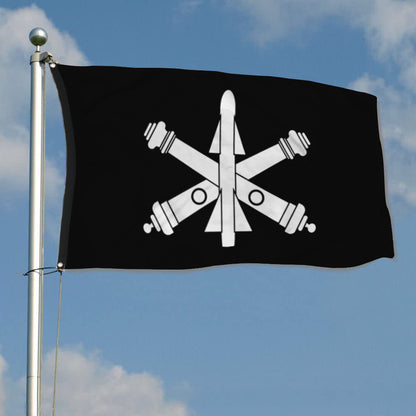 Fyon Air Defense Artillery Branch Black And White Flag Indoor and outdoor banner
