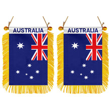 Australia Mini Car Rearview Mirror Flag Banner - 2PC