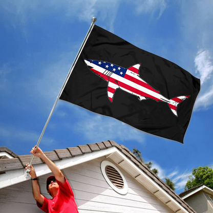 Fyon American Flag Shark Fishing Flag Indoor and outdoor banner 40706