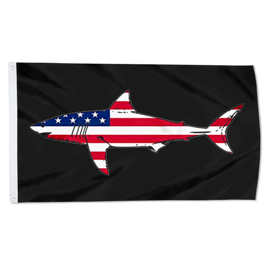Fyon American Flag Shark Fishing Flag Indoor and outdoor banner 40706