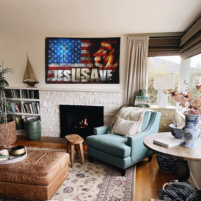Fyon American Jesus Jesus Save Flag 41051 Indoor and outdoor banner