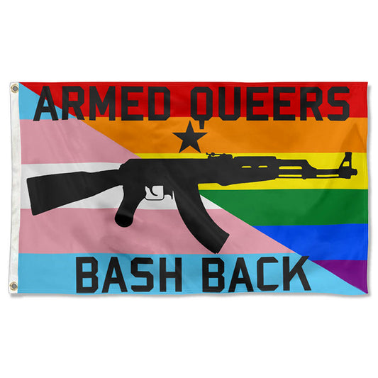 Fyon Armed Queers Bash Back AK47 Flag Indoor and outdoor banner