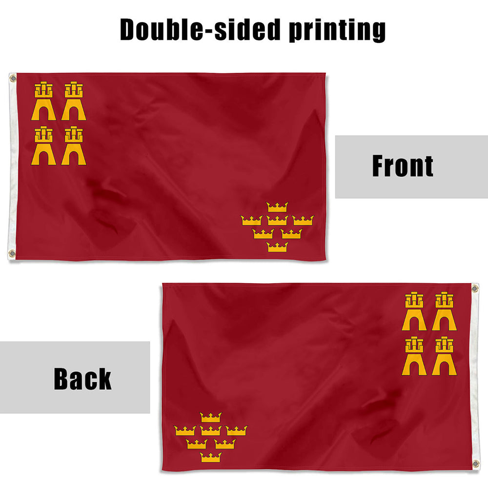 Fyon Arms Subdivision Region of Murcia Flag Indoor and Outdoor Banner