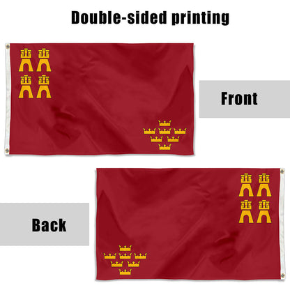 Fyon Arms Subdivision Region of Murcia Flag Indoor and Outdoor Banner