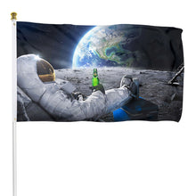 Fyon Astronaut on the Moon with beer Flag Indoor and outdoor banner