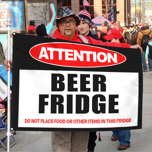 Fyon Attention Beer Fridge Flag  Indoor and Outdoor Banner