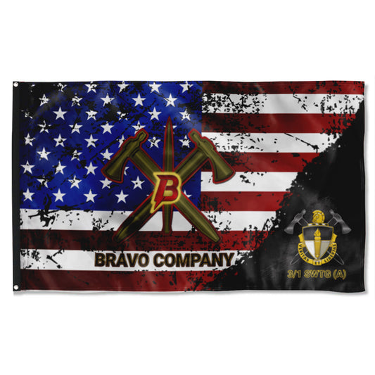 Fyon B Company 3-1 SWTG (A) Star & Stripes Flag Indoor and outdoor banner