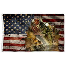 Fyon Bass Fish Bas Fishing American Flag 41552 Indoor and outdoor banner