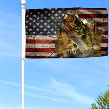 Fyon Bass Fish Bas Fishing American Flag 41552 Indoor and outdoor banner