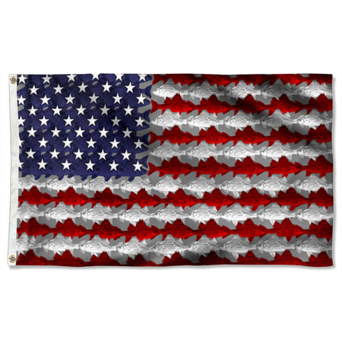 Fyon Bass Fish Bas Fishing American  Flag  41553 Indoor and outdoor banner