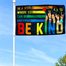 Fyon Be Kind Hippie Sign Language In A World Where You Can Be Anything Be Kind Flower Flag 41562  Indoor and Outdoor Banner