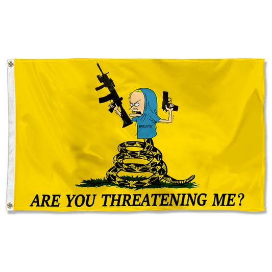 Fyon Beavis flag funny merica Are you threatening me don't dont tread on me College Dorm Decor Indoor and outdoor banner