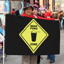 Fyon Beer Pong Zone Flag Banner Black  Indoor and Outdoor Banner