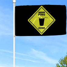 Fyon Beer Pong Zone Flag Banner Black  Indoor and Outdoor Banner