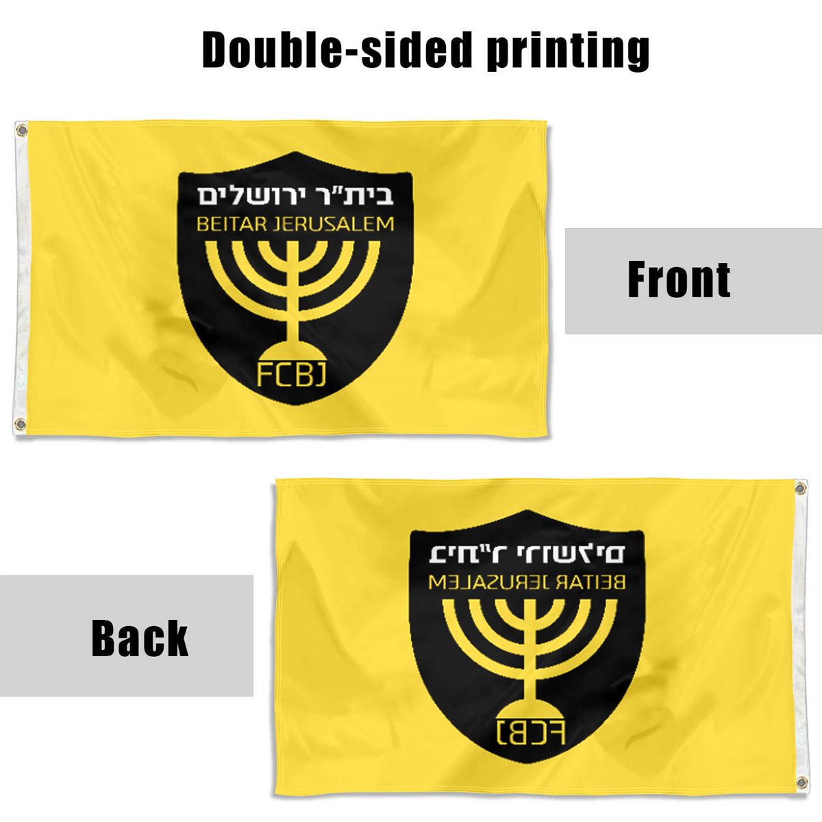 Fyon Beitar Jerusalem Flag Yellow Indoor and outdoor banner