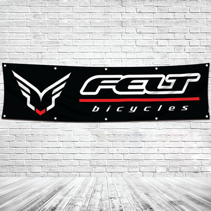 Fyon Bicycles Garage Shop Decor Banner Works for Felt Flag 2x8 Feet