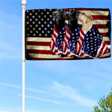 Fyon Black And Yellow Labrador Retriever Dogs American Patriot Flag Banner 41403 Indoor and outdoor banner