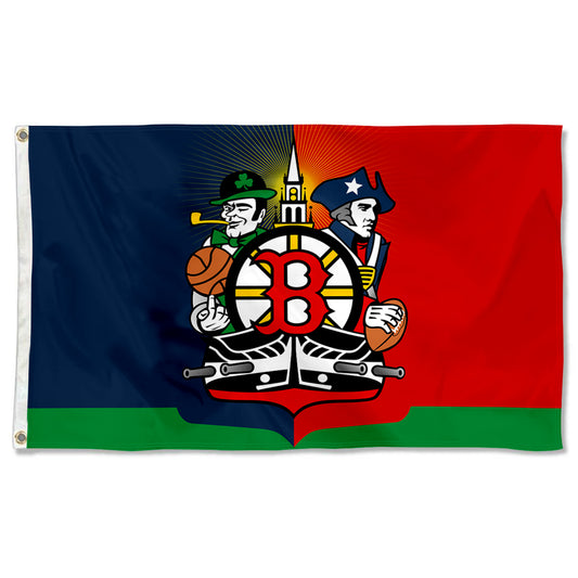 Fyon Boston City Team Sports Fan Large Flag Banner