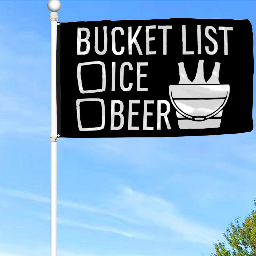 Fyon Bucket List Ice Beer Flag  Indoor and Outdoor Banner
