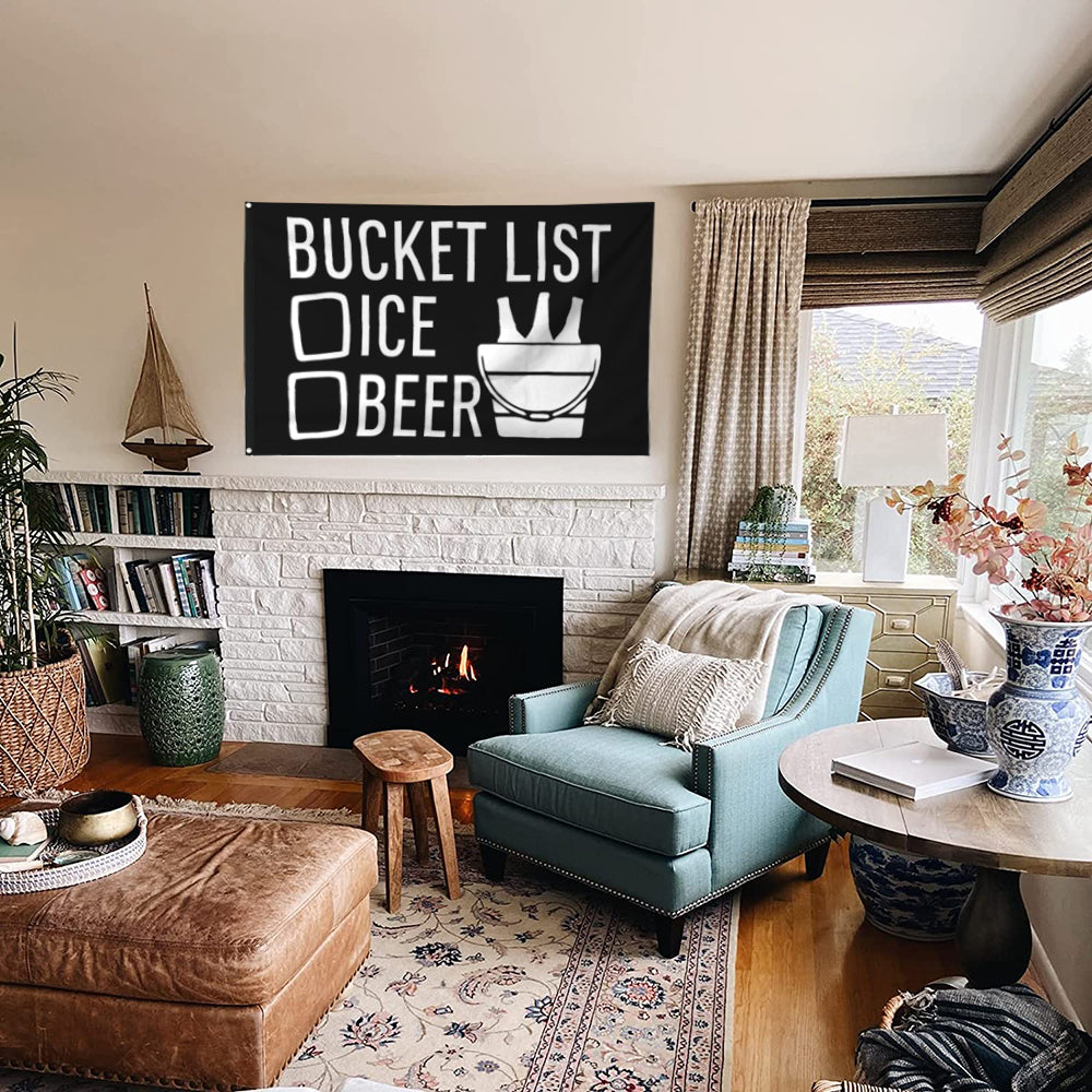 Fyon Bucket List Ice Beer Flag  Indoor and Outdoor Banner
