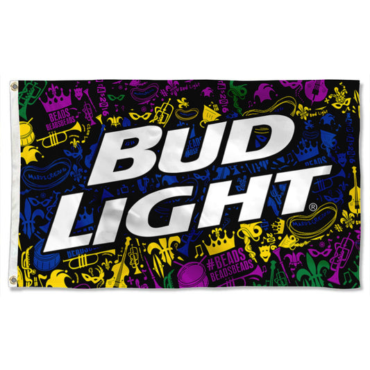 Fyon Bud Light Beer Mardi Gras NOLA Music Giant Silk Flag Banner