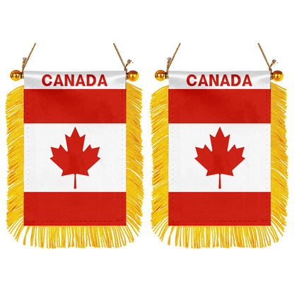 Canada Mini Car Rearview Mirror Flag Banner - 2PC